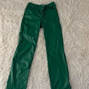 Green Leather Pants